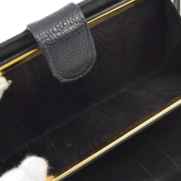 Authenticity Guarantee Chanel Black Caviar Long Wallet Purse - Picture 2 of 9
